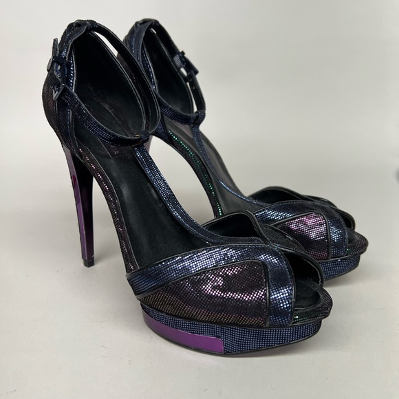 NWOT bcbg maxazria metallic platform heels 8.5 - Picture 1 of 6